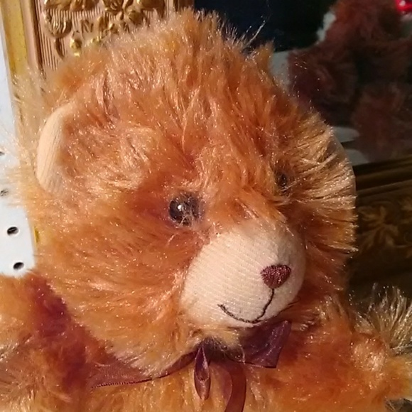Teddy Bear 6" Realistic fluffy Brand New Embroidered Nose Mouth GOLDEN BROWN - Picture 2 of 5